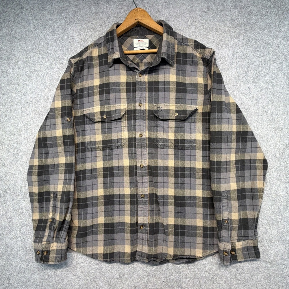Fjallraven Singi Heavy Flannel Shirt Long Sleeve 2XL Mens Plaid Hiking